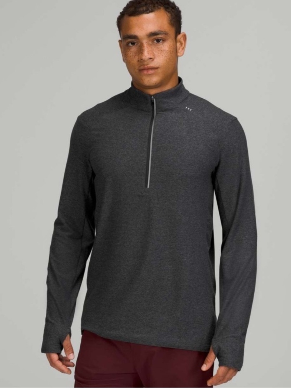 Men's Lululemon Surge Warm Dark Gray Half-Zip Performance Pullover